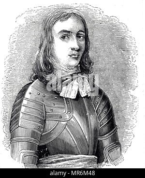 Portrait von Richard Cromwell (1626-1712) Die zweite Lord Protector von England, Schottland und Irland und Sohn von Oliver Cromwell. Vom 19. Jahrhundert Stockfoto