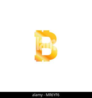 Bitcoin crypto Währung logo Symbol auf weißem Hintergrund, mit der Btc logo Zeichen, Gradient goldene Farbe, Vector Illustration Stock Vektor