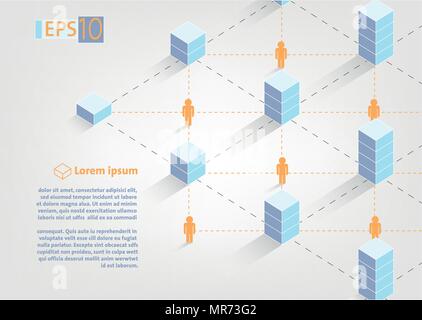 Block Ketten Technologie Konzept Illustration - blockchain Stockfoto