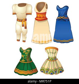 Eine Reihe von mens und der Kleidung im Stil des alten Ägypten. Vector Illustration. Stock Vektor