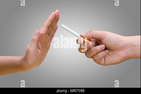 Weltnichtrauchertag Männer Zigarettenpause und einer Zigarette senden Stockfoto