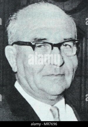 Levi Eschkol (1895-1969), israelischer Politiker, der als Premierminister von Israel von 1963 bis zu seinem Tod von einem Herzinfarkt 1969 serviert. Stockfoto