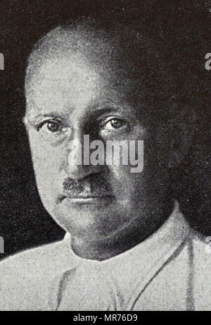 Foto von Dr. Carl Diem (1882 - 1962) war ein deutscher Sport Administrator, Generalsekretär des Organisationskomitees der Olympischen Spiele in Berlin, der Hauptorganisator der Olympischen Sommerspiele 1936. Er war auch der Mann, der die Tradition des Olympischen Fackellaufs erstellt. 20. Stockfoto