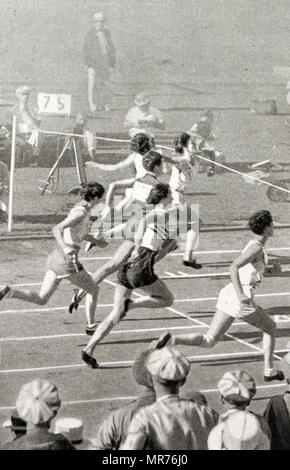 Foto von Mildred Ella "Babe" Didrikson Zaharias (1911-1956) gewann die 80 m Hürden bei den Olympischen Spielen 1932. Babe erlangte Weltruhm in der Leichtathletik und All-American Status im Basketball. Stockfoto