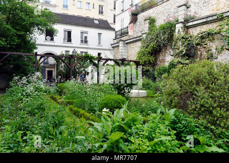 Abbesses öffentlichen Garten, Paris 18., Frankreich - Montmartre - Paris - Frankreich Stockfoto