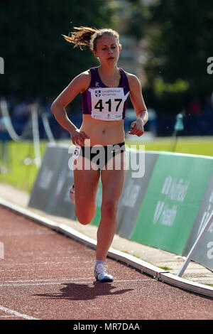 In Loughborough, England, 20, Mai, 2018. LJustine Anthony konkurrieren in 3000m der Frauen während der IA 2018 Loughborough Internationalen Leichtathletik meeti Stockfoto