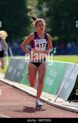 In Loughborough, England, 20, Mai, 2018. LJustine Anthony konkurrieren in 3000m der Frauen während der IA 2018 Loughborough Internationalen Leichtathletik meeti Stockfoto