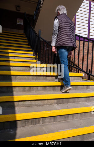 Sicherheit, Gelb, Treppe, Stockfoto