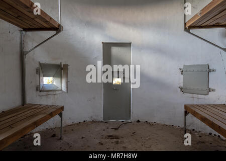 In einem alten Bunker. Stockfoto