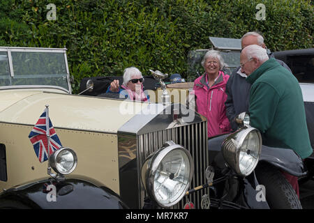 Vor 1940 Rolls Royce Silver Ghost am 20 Rolls Royce Ghost Club jährlichen Tour, Cornwall, UK. Stockfoto