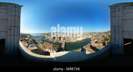 Antenne Panorama der Altstadt von Zürich Stockfoto