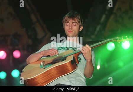 Damon Albarn - Blur, V97, Hylands Park, Chelmsford, Essex, Großbritannien - 1997 Stockfoto