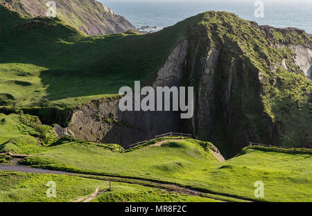 Die speke Mühle Mund Wasserfall in der Nähe von Hartland Quay in North Devon Stockfoto