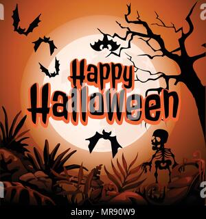 Ein Poster zum Thema der Halloween Urlaub. Vector Illustration. Stock Vektor