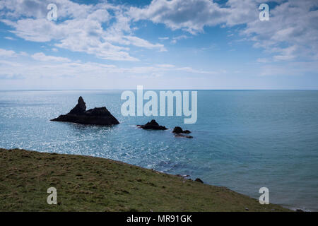 Kirche Rock Trevallen Broad Haven South Pembroke Pembrokeshire Wales Stockfoto