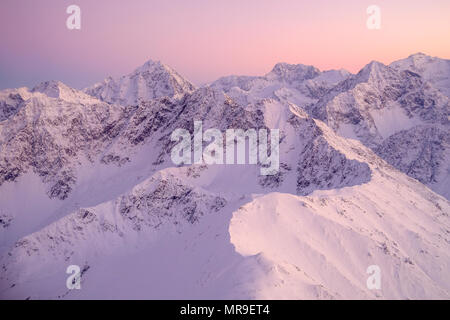 Eagle Peak und die Chugach Berge bei Sonnenuntergang, Alaska Stockfoto