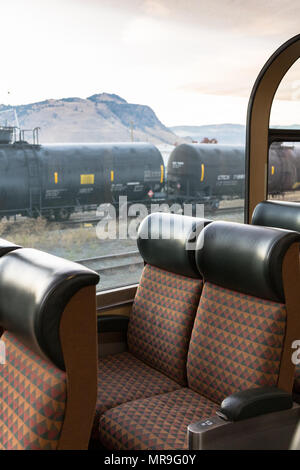 Jasper, Alberta/Kanada - 04 Oktober 2017: Via Rail Panorama Auto Ansicht von innen Stockfoto