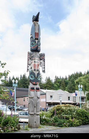 Alaska totem kulturellen Tribal eagle Spirit power Tradition Stockfoto