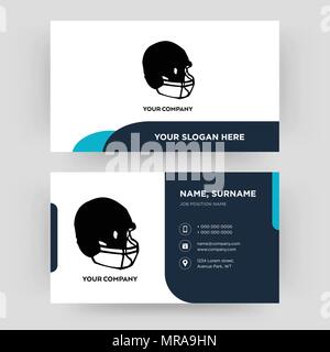 Football Helm, Business Card design Vorlage, die Sie für Ihre Firma, modernen, kreativen und sauber Personalausweis Vektor Stock Vektor