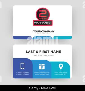 2 Jahre Garantie, Business Card design Vorlage, die Sie für Ihre Firma, modernen, kreativen und sauber Personalausweis Vektor Stock Vektor