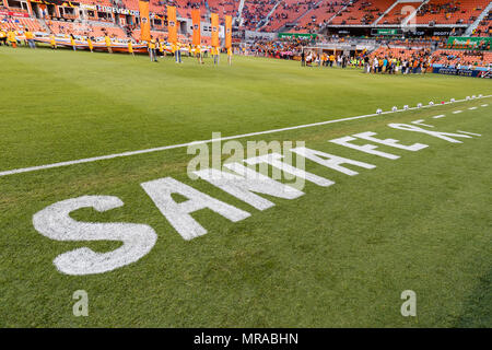 Mai 25, 2018: Ehren Santa Fe Opfer einer das Spiel zwischen den New York City FC und der Houston Dynamo am 25 Mai, 2018 bei BBVA Compass Stadion in Houston, Texas ist das Ergebnis unentschieden 1-1 an der Hälfte Stockfoto