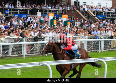 Die Rennbahn von Chester, Chester, UK. 26 Mai, 2018. Chester Rennen, römische Tag; Pat Cosgrave Fahrten Caradoc Sieg in der stellaren Gruppe Anfänger Stakes Kredit: Aktion plus Sport/Alamy leben Nachrichten Stockfoto