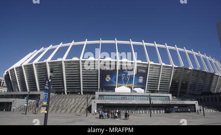 Kiew, Ukraine. 26 Mai, 2018. Allgemeine Ansicht des NSC Olimpiyskiy Stadion in Kiew, Ukraine, 26. Mai 2018. Real Madrid ist der FC Liverpool in der Champions League Finale bei den NSC Olimpiyskiy Stadion am 26. Mai 2018. Credit: Serg Glovny/ZUMA Draht/Alamy leben Nachrichten Stockfoto