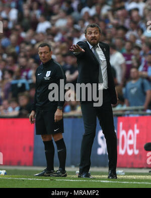 Fulham Manager Slaviša Jokanović während der Sky Bet Meisterschaft Play-Off Finale zwischen Aston Villa und Fulham im Wembley Stadium am 26. Mai 2018 in London, England. (Foto durch Arron Gent/phcimages.com) Stockfoto