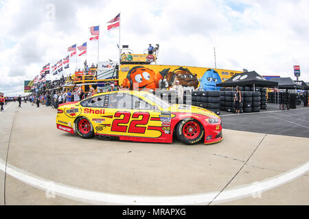 26. Mai 2018: Monster Energy NASCAR Cup Series Treiber Joey Logano (22) Köpfe für Coca-Cola 600 Praxis. Concord, NC Jonathan Huff/CSM Credit: Cal Sport Media/Alamy leben Nachrichten Stockfoto