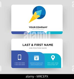 Paper Plane, Business Card design Vorlage, die Sie für Ihre Firma, modernen, kreativen und sauber Personalausweis Vektor Stock Vektor
