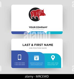 Wildschwein, Business Card design Vorlage, die Sie für Ihre Firma, modernen, kreativen und sauber Personalausweis Vektor Stock Vektor