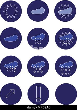 Wettervorhersage Symbol tasten Farbe Vector Illustration Stock Vektor