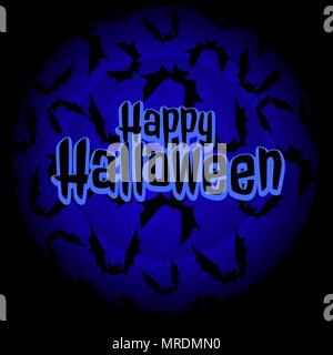Poster auf Thema der Halloween Urlaub mit Fledermäusen. Vector Illustration. Stock Vektor