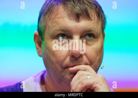 Bild: Danny Dorling Re: Hay Festival im Heu auf Wye, Powys, Wales, UK. Freitag, 25. Mai 2018 Stockfoto