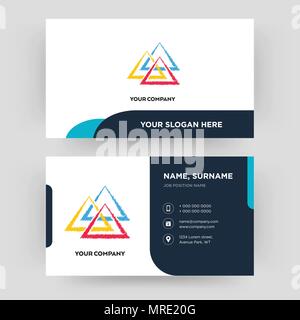 Drei Dreieck, Business Card design Vorlage, die Sie für Ihre Firma, modernen, kreativen und sauber Personalausweis Vektor Stock Vektor