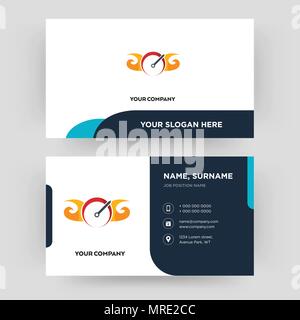 Tachometer, Business Card design Vorlage, die Sie für Ihre Firma, modernen, kreativen und sauber Personalausweis Vektor Stock Vektor