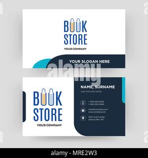 Book Store, Business Card design Vorlage, die Sie für Ihre Firma, modernen, kreativen und sauber Personalausweis Vektor Stock Vektor