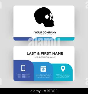 Einfache Schädel, Business Card design Vorlage, die Sie für Ihre Firma, modernen, kreativen und sauber Personalausweis Vektor Stock Vektor