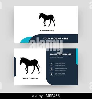 Zebra, Business Card design Vorlage, die Sie für Ihre Firma, modernen, kreativen und sauber Personalausweis Vektor Stock Vektor