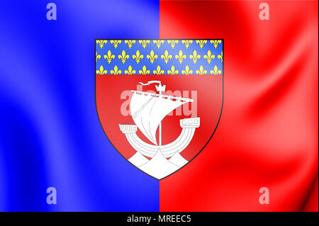 3D-Markierung von Paris, Frankreich. 3D-Darstellung. Stockfoto