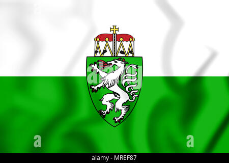 3D-Markierung der Steiermark, Österreich. 3D-Darstellung. Stockfoto