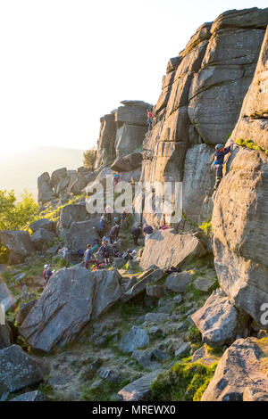 Rock im Paradise Wandfläche von stanage im Peak District National Park, klettern, Großbritannien Stockfoto