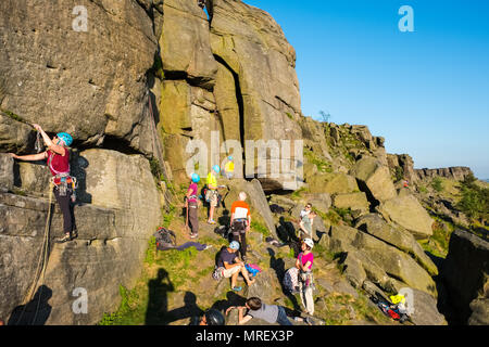 Rock im Paradise Wandfläche von stanage im Peak District National Park, klettern, Großbritannien Stockfoto