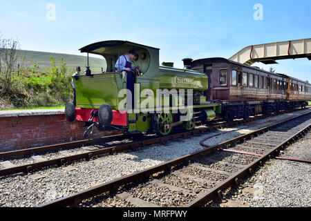 Pontypool und Blaenavon Railway Company Erbe Steam Train Station in der Nähe von Big Pit: National Coal Museum, South Wales, Blaenavon, Großbritannien Stockfoto