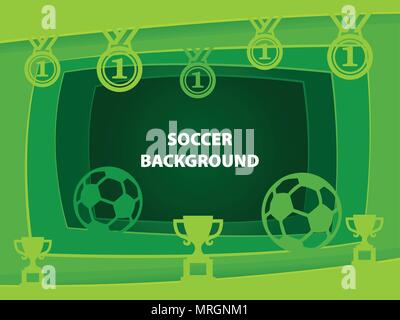 Fußball Zusammenfassung Hintergrund mit Papier schneiden Formen Stock Vektor
