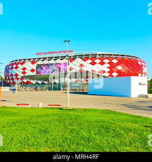 Moskau, Russland - 26. Mai 2018: Otkrytie Arena (Spartak Stadium) in Moskau bereit für den 2018 FIFA World Cup Russland Stockfoto