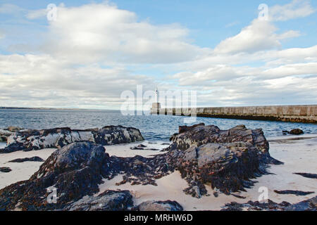 Girdle Ness Lighthouse in Aberdeen, Schottland Stockfoto