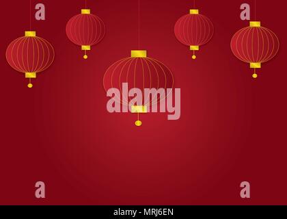 Klassische chinesische neues Jahr Hintergrund. Chinesische Zeichen Stock Vektor