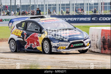 27. Mai 2018, Silverstone, Towcester, England; Cooper reifen Welt RX von Großbritannien, die SpeedMachine Festival; Oliver Eriksson (SWE) für Team Olsbergs MSE bei der Qualifizierung 3 von der RX2 Rallycross Meisterschaft Stockfoto