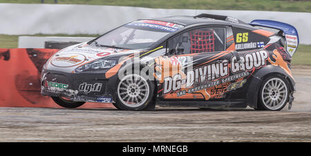 27. Mai 2018, Silverstone, Towcester, England; Cooper reifen Welt RX von Großbritannien, die SpeedMachine Festival; Jami Kalliomaki (FIN) für Team Werbeaktionen während der RX internationalen Rallycross Halbfinale Stockfoto